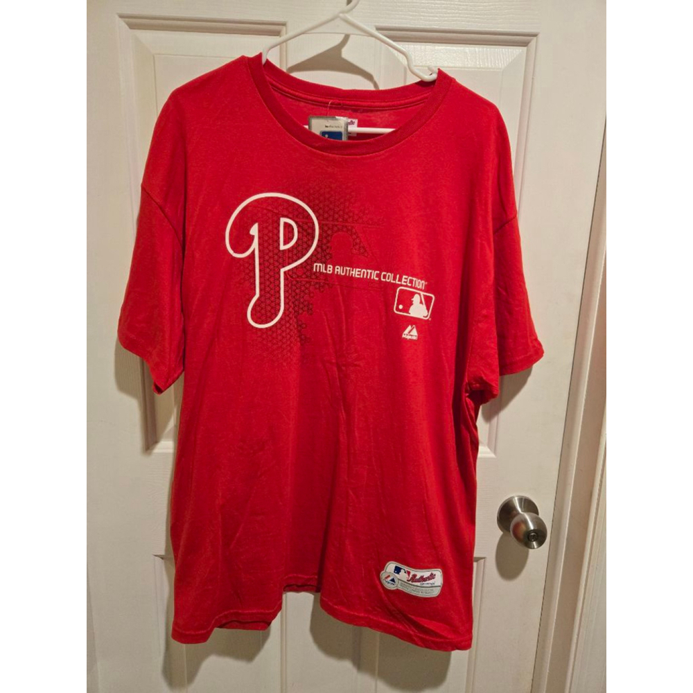 Men's Majestic Philadelphia Phillies Red White XL Short Sleeve T-Shirt